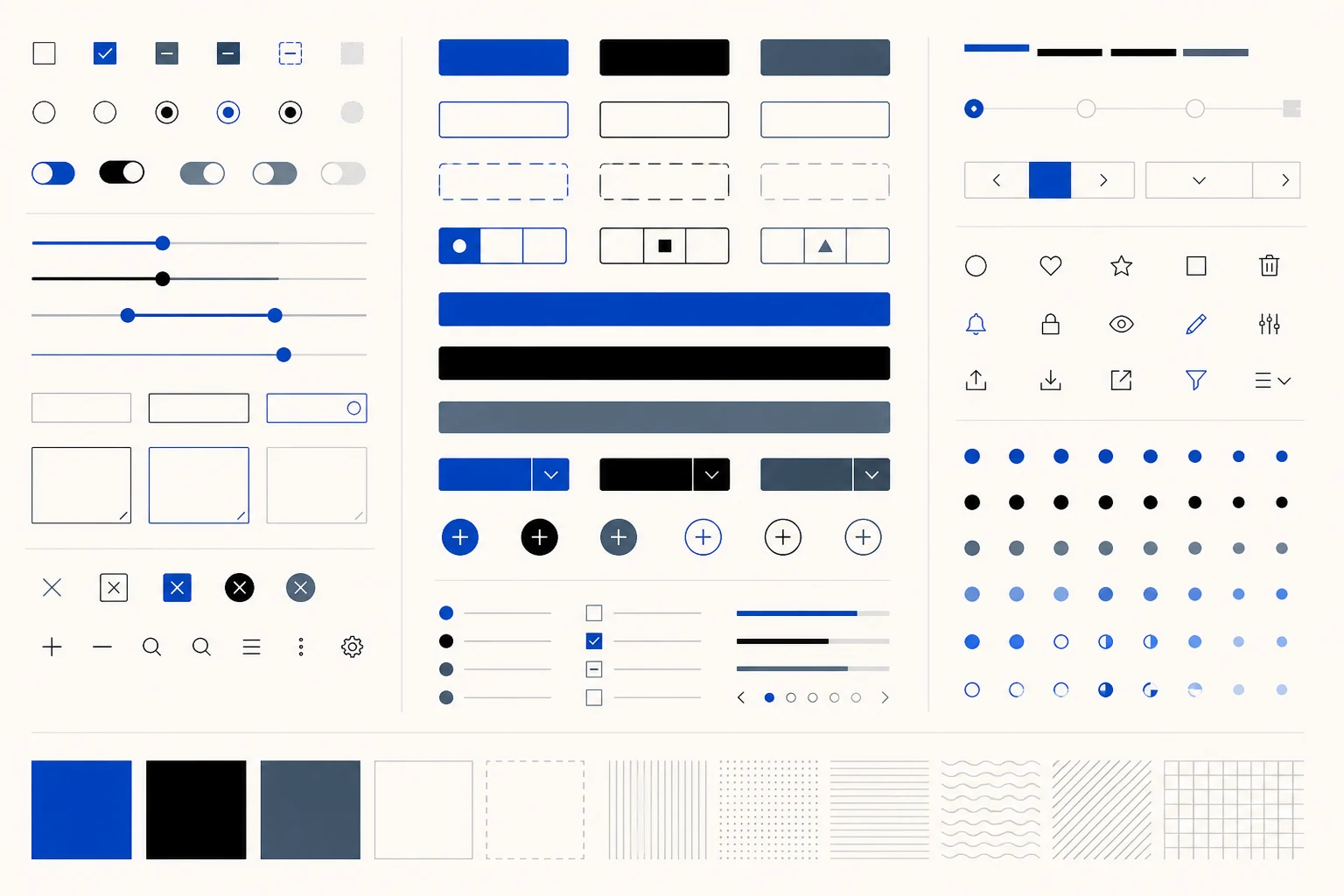 Abstract interface-control inventory representing the BP UI Components library