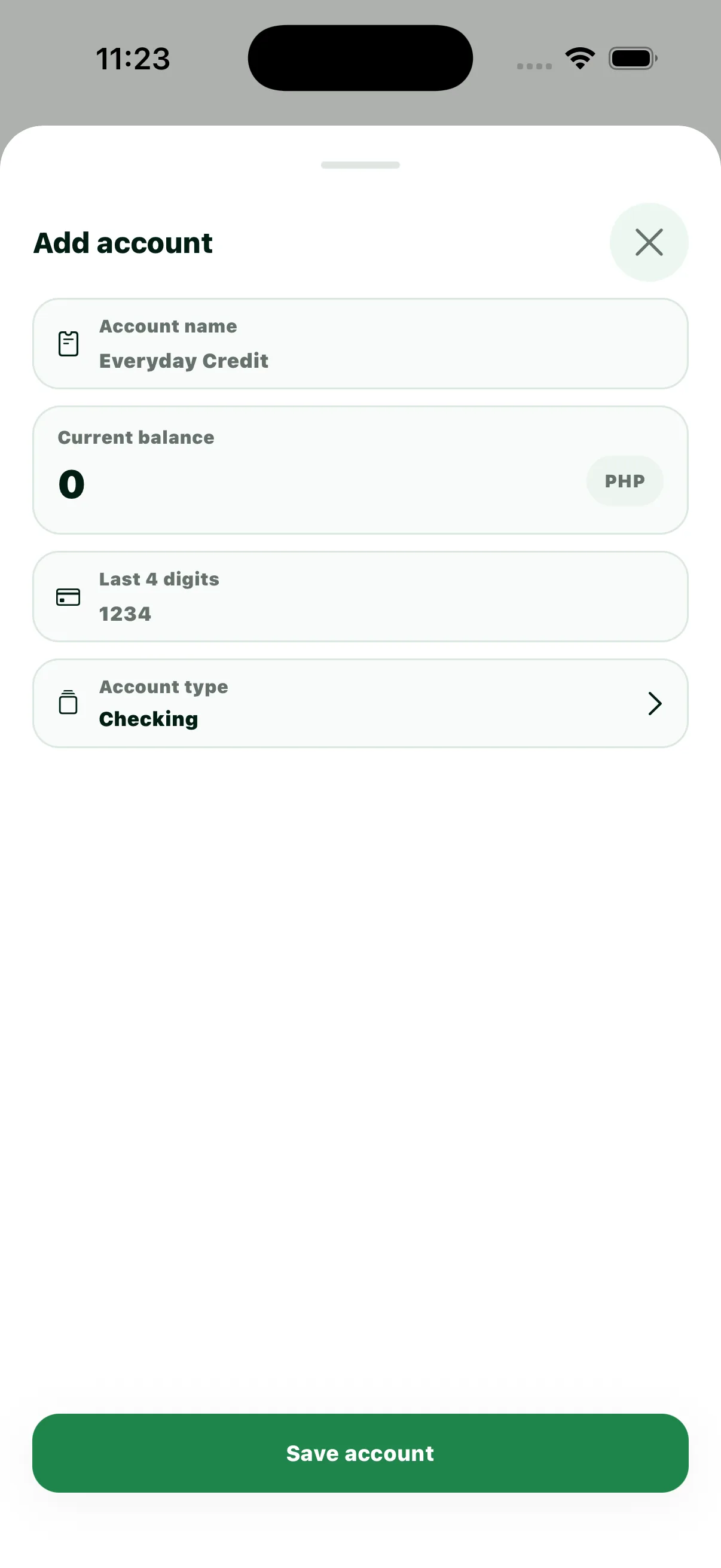 Luma Add Account screen