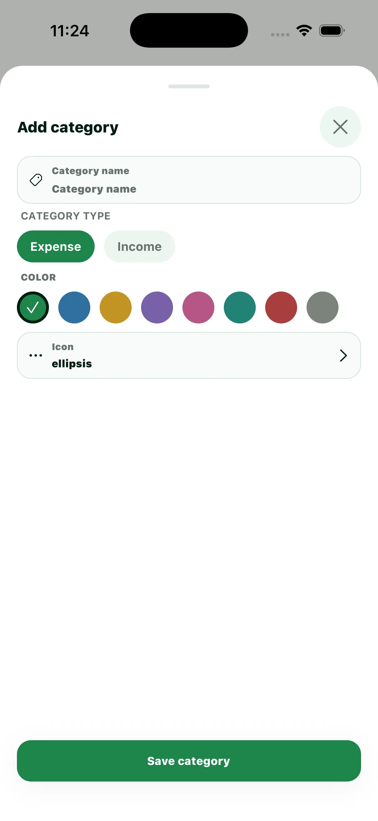 Luma Add Category screen