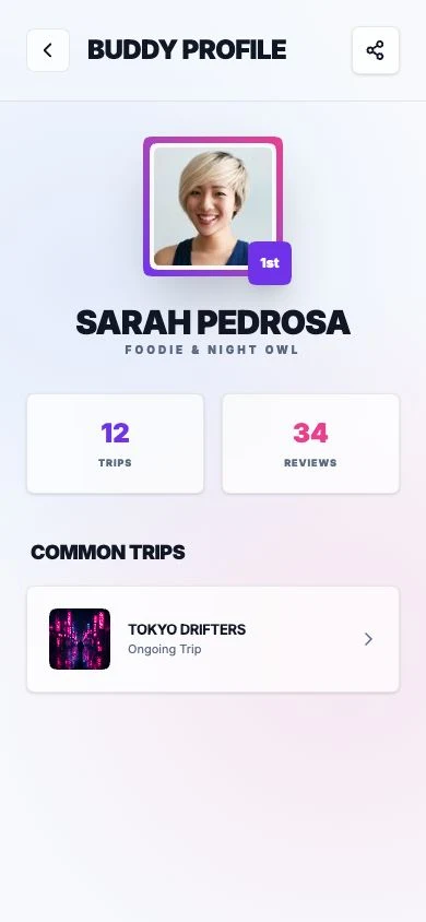 Saan Buddy Profile screen