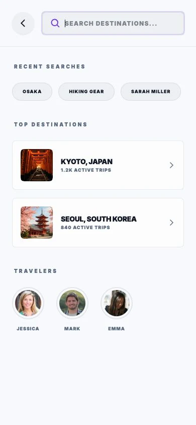 Saan Global Search screen