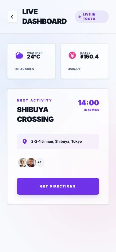 Saan Live Trip Dashboard screen