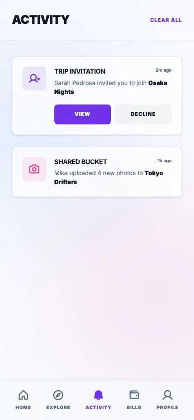 Saan Notifications screen