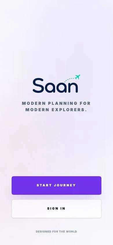 Saan Welcome screen